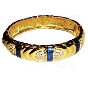 JOAN RIVERS ENAMEL CRYSTAL GOLD PLT CLASP BRACELET